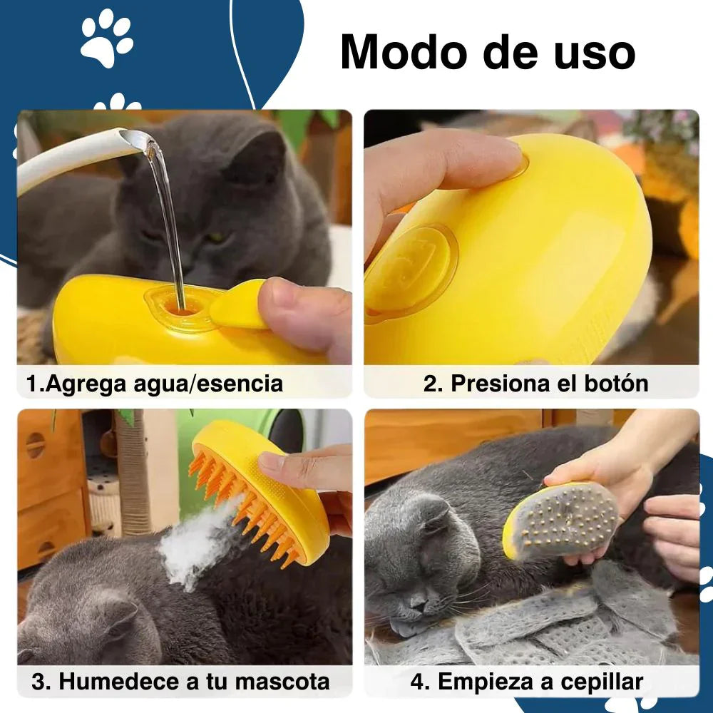 Vapurr® Cepillo a Vapor para Perros y Gatos